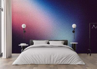 Dark blue pink black abstract grainy background, glowing vibrant color gradient shape, noise texture poster header banner wallpaper cover design Wall mural