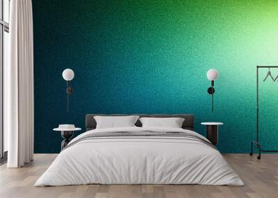 Dark green blue glowing grainy gradient background noise texture backdrop webpage header banner design Wall mural