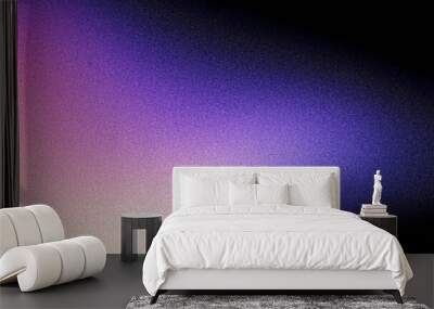 Glowing abstract grainy gradient background, purple blue pink white black noisy texture color shape banner poster cover header backdrop design Wall mural