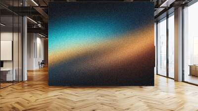 Grainy blue orange black background, abstract color gradient wave shape noise texture poster header banner wallpaper cover design Wall mural