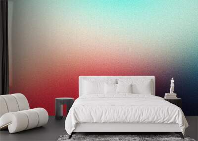 Grainy gradient background teal orange red blue retro noise texture summer banner poster backdrop design Wall mural