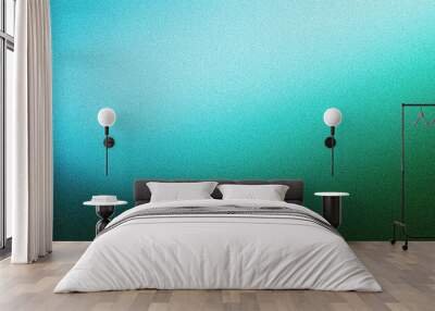 Grainy green blue gradient background glowing light noise texture effect header dark banner backdrop design Wall mural