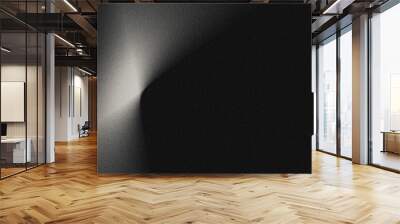 grey black white glowing abstract gradient shape on black grainy background minimal header cover pos Wall mural