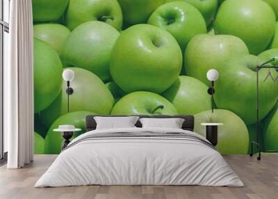 many ripe green apples in a pile Wall mural