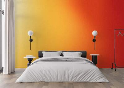 Orange yellow color gradient background, grainy burn fiery noise texture banner, copy space Wall mural