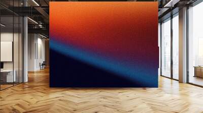 Vibrant color gradient grainy texture background orange red blue abstract color shape black backdrop, noisy banner header poster design. NOT created with AI Wall mural