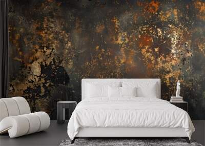 Grungy textured wall backdrop with aged paint, rough surface, and subtle light Wall mural