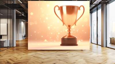 Shiny trophy on a light background, symbolizing achievement and success, perfect for awards, celebrations, and recognition themes. Wall mural