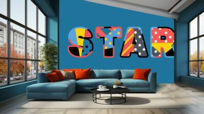 4 Stars Concept Word Art Illustration Wall mural