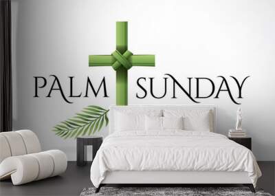 Christian Palm Sunday Cross Theme Illustration Wall mural