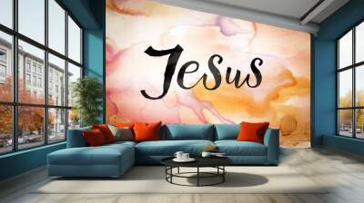 Jesus Concept Watercolor Theme Wall mural