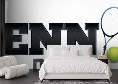 tennis word art illustration Wall mural