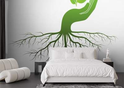 green leaf logo Wall mural