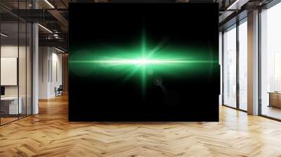 green light vector, abstract flare Wall mural