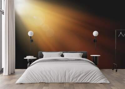 Spotlight with bright yellow light Wall mural