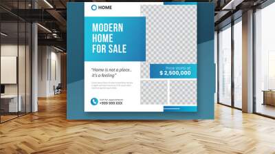 Modern home for sale social media post template Wall mural