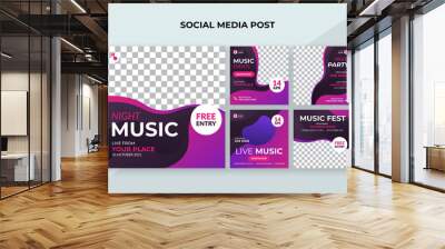 Night music social media post template Wall mural