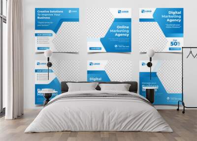 Online digital marketing agency banner for social media post template Wall mural