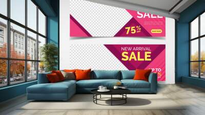 Sale banner collection. Banner template for fashion sale, business promotion, social media post, etc. Vol.41 Wall mural