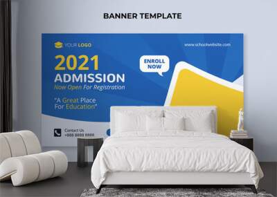 School admission banner template for elementary school, preschool, and junior school Wall mural