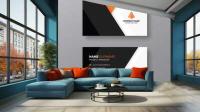 Stylish business card template with orange details Wall mural