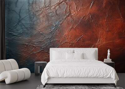 A rich and textured winter landscape, a sea of abstract brown leather waves, beckoning the viewer to get lost in its wild and fluid embrace Wall mural