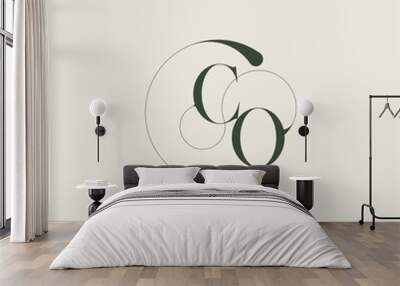 beautifull monogram initial elegant line concept CO feminine wedding style letter Wall mural