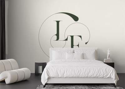 beautifull monogram initial elegant line concept LF feminine wedding style letter Wall mural