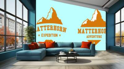 set of matterhorn cartoon icon design template with various models. vector illustration isolated on blue background Wall mural