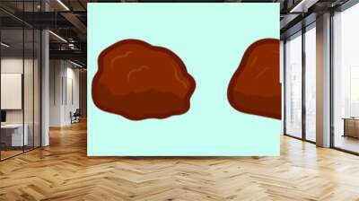 set of meat ball cartoon icon design template with various models. vector illustration isolated on background Wall mural