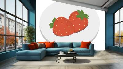 strawberry on a plate Wall mural