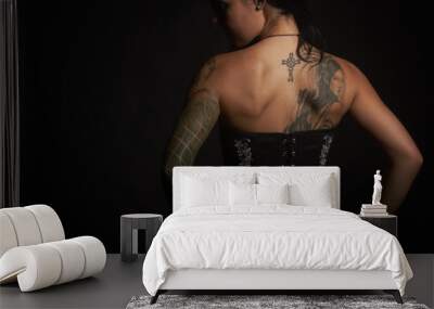 beautiful sexy glamorous girl with tattoos Wall mural