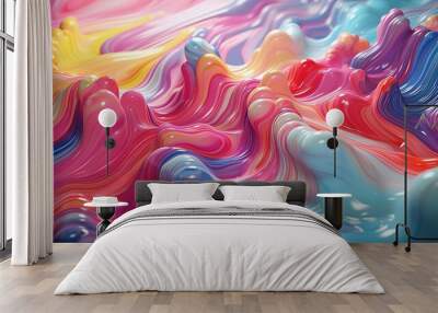 4_Design_wallpaper_with_textures_and_futuristic_gradient_IA générative Wall mural