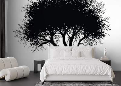 tree silhouette isolated on white Wall mural