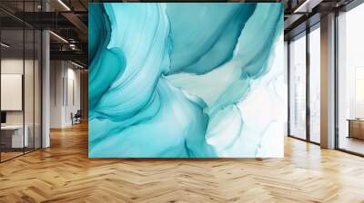 creative oil acrylic ink creative light turquoise banner abstract background wallpaper Wall mural