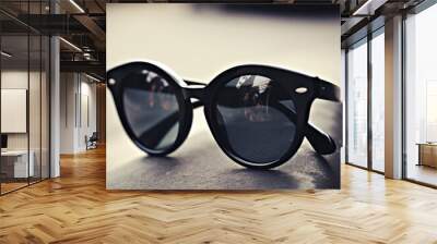 sunglasses on a white background Wall mural