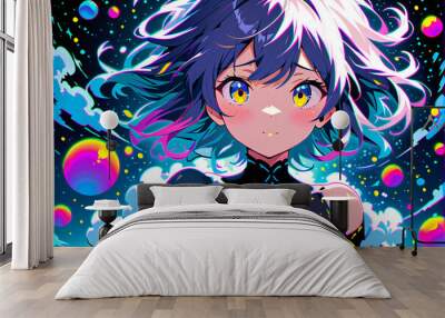 the girl in the night Wall mural