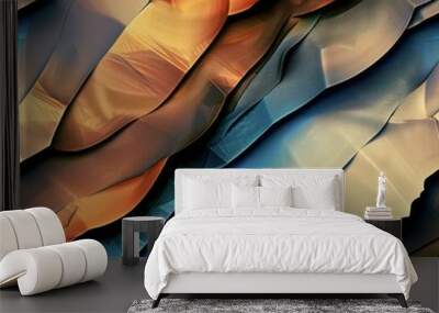 Seamless abstract luxury gold waves texture pattern Wall mural