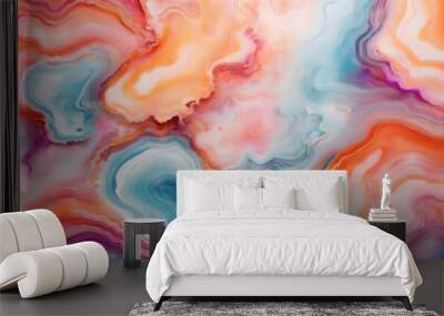 Abstract colorful acrylic watercolor paint background Wall mural