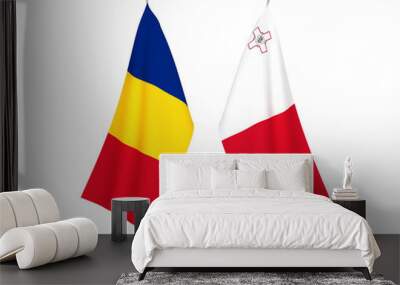 Malta and Romania flags Wall mural