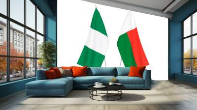 Nigeria and Madagascar flags Wall mural