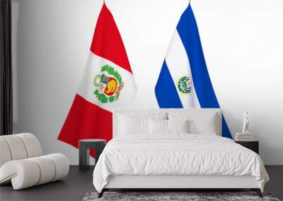 Peru and Republic of El Salvador flags Wall mural