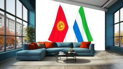 Sierra Leone and Kyrgyzstan flags Wall mural