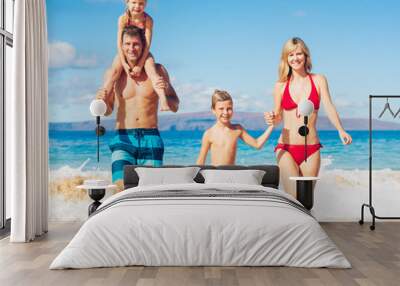 Happy Family at the Beach Wall mural