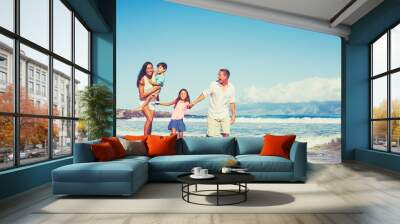 Happy Family Together Having Fun Wall mural