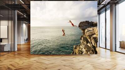 Summer Fun, Cliff Jumping Wall mural