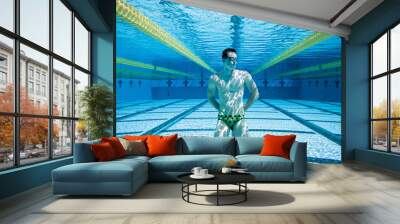 Swimmer in Pool UnderWater Wall mural