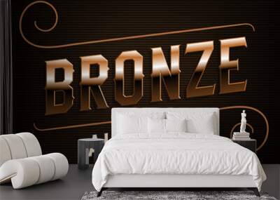 Bronze alphabet font. Vintage ornate letters. Vector fancy typography for your design. Wall mural