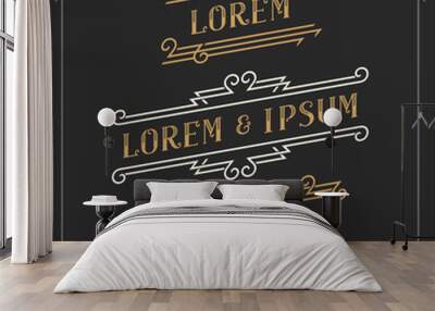 the set of elegant vintage emblems and logos templates. graceful retro business sign, identity, labe Wall mural