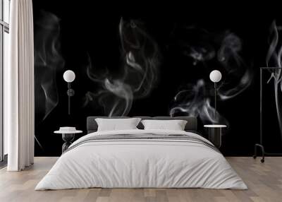 White smoke on black background Wall mural